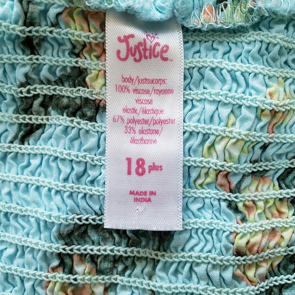 Justice Floral Smocked Round Neck Top 18 plus - Picture 4 of 9